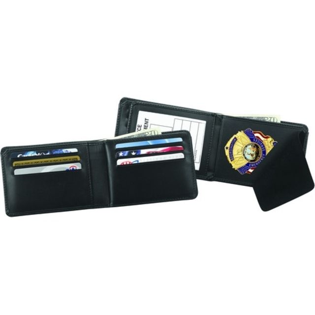 Strong Leather Horizontal Hidden Badge Wallet Black - Strong Leather