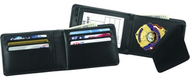 Strong Leather Horizontal Hidden Badge Wallet Black - Strong Leather