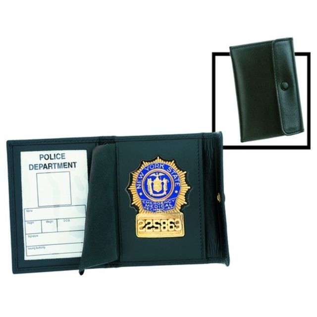 Strong Leather Velcro Or Snap Recessed Badge Case - Strong Leather