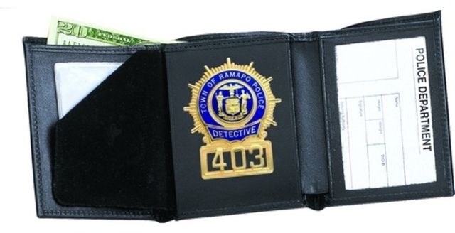 Strong Leather Tri-fold Badge Wallet - Dress Black - Strong Leather