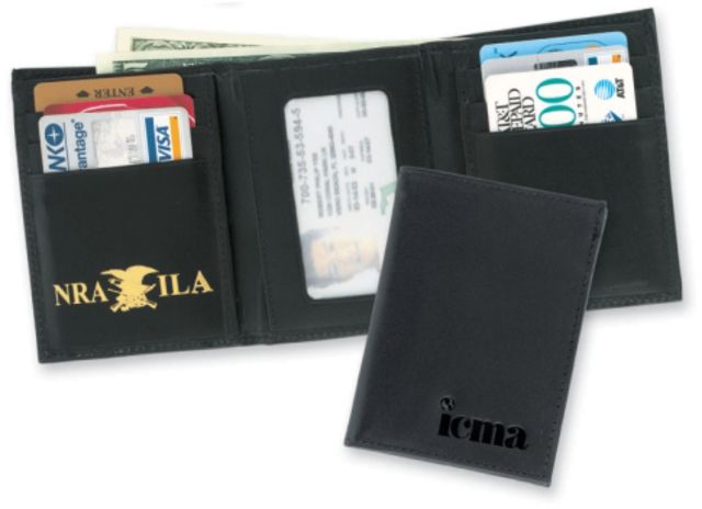 Strong Leather Tri-fold Badge Wallet - Dress Black - Strong Leather