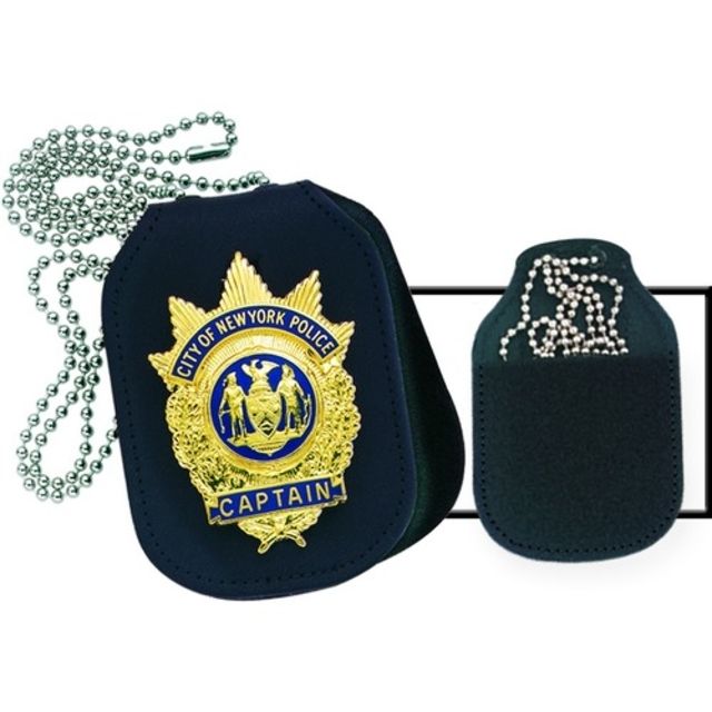 Strong Leather Clip-on Badge Holder