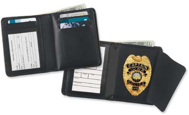 Strong Leather Deluxe Single Id Hidden Badge Wallet Black - Strong Leather