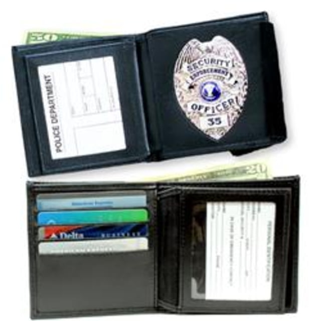 Strong Leather Double Id Badge Wallet Black - Strong Leather
