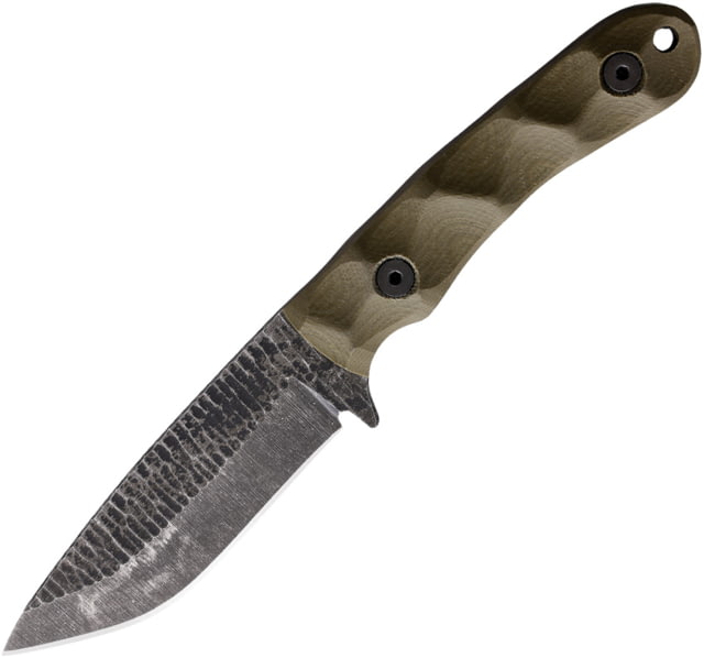 Stroup Knives GP2 OD Green Fixed Blade Knife 7.75in Overall 3.75in 1095HC Steel Acid Etched Blade OD Green Sculpted G10 Handle Kydex Sheath - Stroup Knives