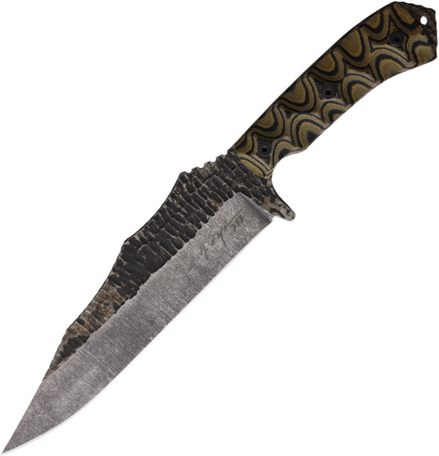 Stroup Knives Mountain Predator Knife 13.5in Overall 8in 1095HC Steel Blade Camo Canvas Micarta Handle Kydex Sheath