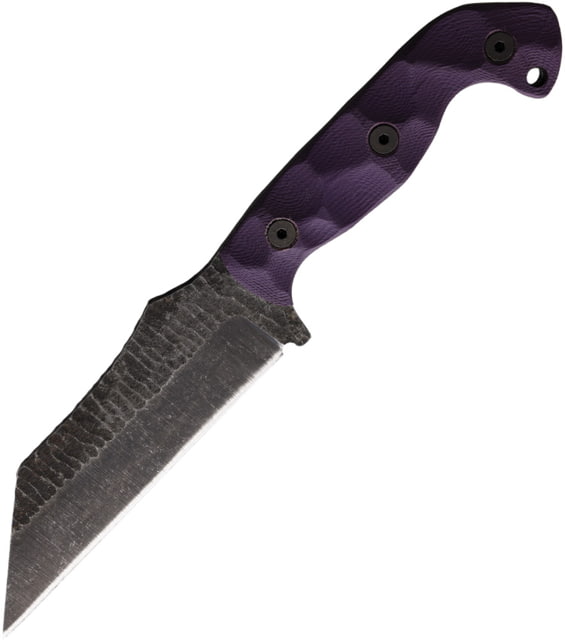 Stroup Knives TU3 Purple Fixed Blade Knife 9.25in Overall 5in 1095HC Steel Blade Purple Sculpted G10 Handle Kydex Sheath - Stroup Knives