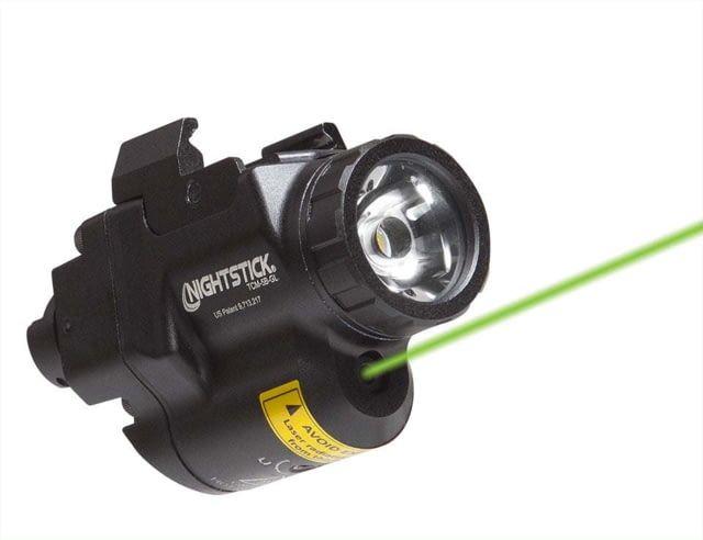 Subcompact Weapon Black Anodized 650 Lumens White LED Light w/ Green Laser - Nightstick