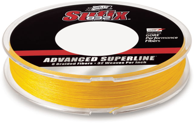 Sufix 832 Braid 15lb Line Hi-Vis Yellow 150 Yds
