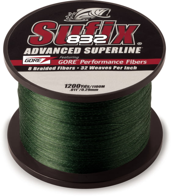 Sufix 832 Braid 30lb Line Low-Vis Green 1200 Yds