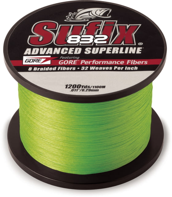 Sufix 832 Braid 30lb Line Neon Lime 1200 Yds