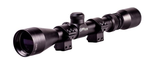 Sun Optics 1in Rimfire Scope-Duplex Ret-w/covers-w/.22 Rings Matte Black 1in - Sun Optics