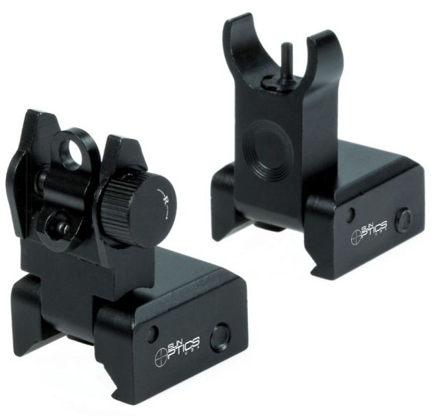 USED Sun Optics Low Profile Flip Up AR Sights Matte Black  EDEMO1 Used Condition Fair - Sun Optics