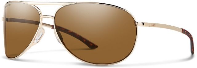 Smith Serpico 2 Sunglasses Gold Frame ChromaPop Polarized Brown Lens - Smith