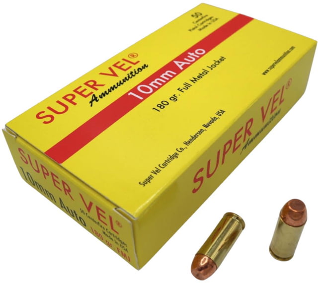 Super Vel Ammunition 10mm 180 Grain Full Metal Jacket Brass Cased Pistol Ammo 500 Rounds er Vel Ammunition 10mm 180 Grain Full Metal Jacket Brass Cased Pistol 500 Rounds Ammo