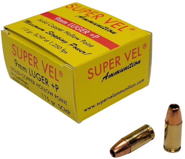 er Vel Ammunition 1250 9mm Luger 115 Grain Solid Copper Hollow Point Brass Cased Pistol 500 Rounds Ammo