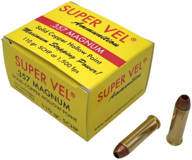 er Vel Ammunition 357 Magnum 110 Grain Solid Copper Hollow Point Brass Cased Pistol 500 Rounds Ammo