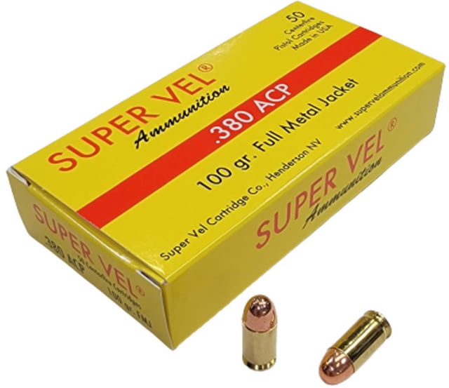 Super Vel Ammunition 380 Auto 100 Grain Full Metal Jacket Brass Cased Pistol Ammo 1000 Rounds er Vel Ammunition 380 Auto 100 Grain Full Metal Jacket Brass Cased Pistol 1000 Rounds Ammo