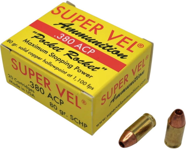 er Vel Ammunition 380 Auto 80 Grain Solid Copper Hollow Point Brass Cased Pistol 500 Rounds Ammo