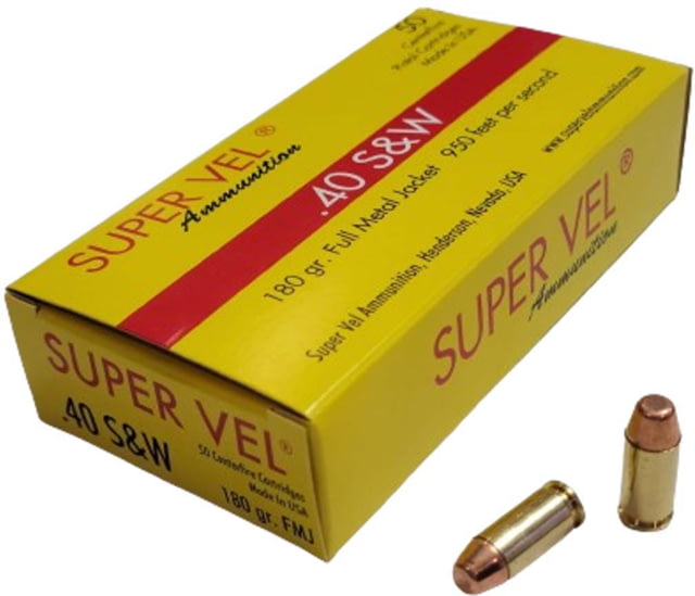 Super Vel Ammunition 40 S&W 180 Grain Full Metal Jacket Brass Cased Pistol Ammo 500 Rounds er Vel Ammunition 40 S&W 180 Grain Full Metal Jacket Brass Cased Pistol 500 Rounds Ammo