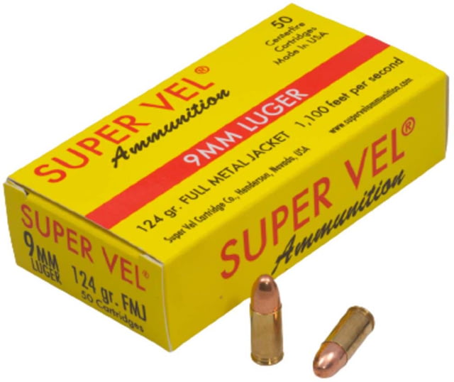 er Vel Ammunition 9mm Luger 124 Grain Full Metal Jacket Brass Pistol Ammunition 1000 Round Ammo