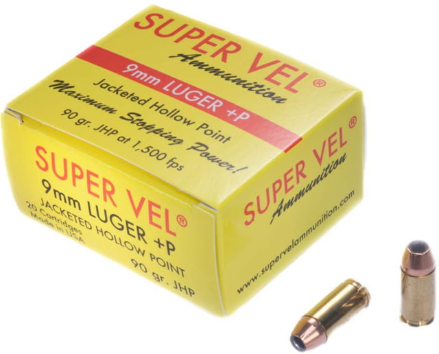 er Vel Ammunition 9mm Luger 90 Grain Jacketed Hollow Point Brass Cased Pistol 500 Rounds Ammo