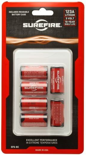 SureFire 123A 3 Volt Lithium Battery Box, 6 Batteries, SF6-BC