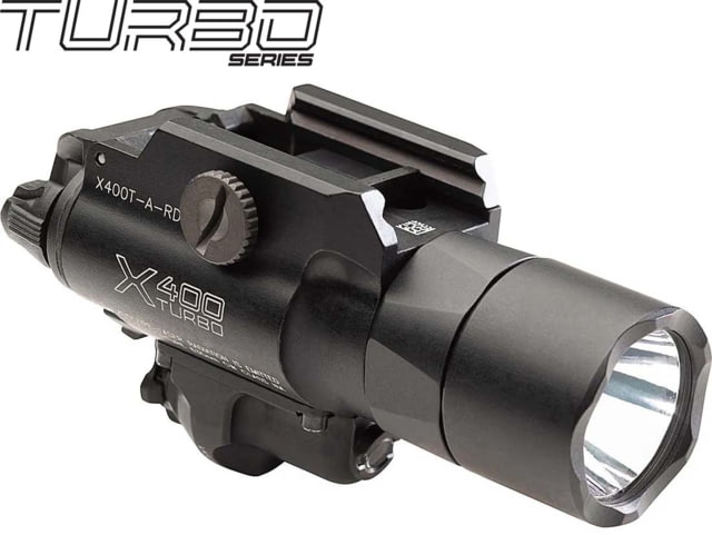 SureFire X400T Turbo Series High-Candela LED Weaponlight 123A Lithium Red Laser 600 Lumens Black
