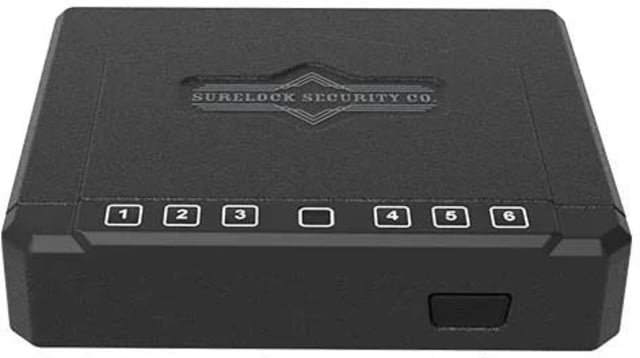 Surelock Security Quick Touch Flip Top Vault Digital Gun Safe w/ Bioscanner 5-digit code Black - Surelock Security