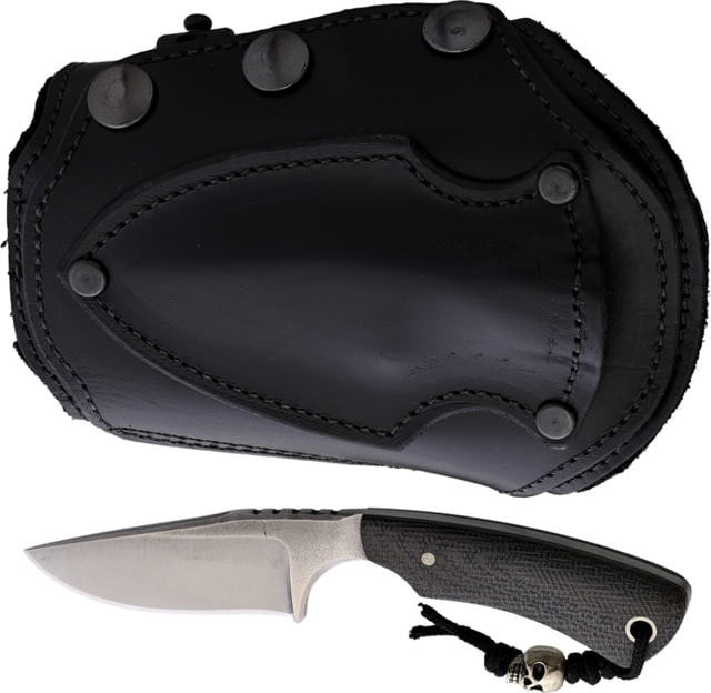 Survival Cuffs Apex Grizzly Black Micarta Survival Cuff Knife 5.5in Overall 2.5in Satin AEB-H Stainless Blade Black Micarta Handle Black Leather - Survival Cuffs