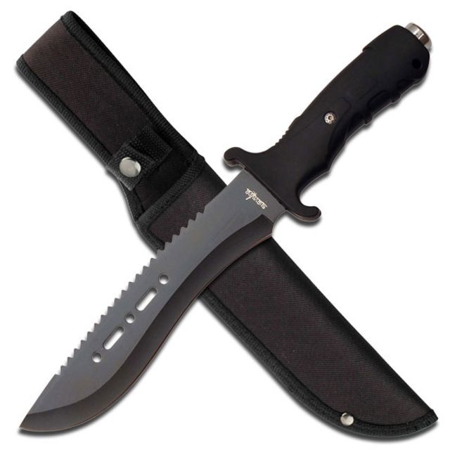 Survivor Fixed Blade 12in Stainless Steel Blade Rubber Handle - Survivor