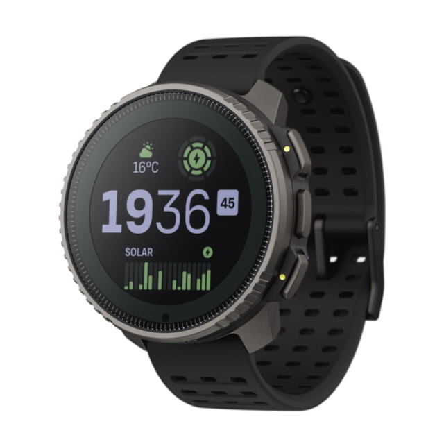 Suunto Vertical Unisex Titanium Solar Watch 49mm Case Diameter Titanium Bezel Black Silicone Strap One Size