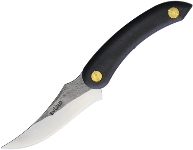 Svord AM Kiwi Fixed Blade Knife 7.5in Overall 3.5in 15N20 Steel Upswept Skinner Blade Black Polypropylene Handle Black PVC Belt Sheath Black - Svord