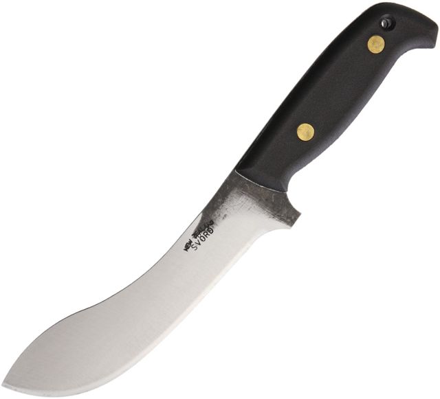 Svord Curved Skinner Fixed Blade Knife 6in Brushed Black Composite Handle - Svord