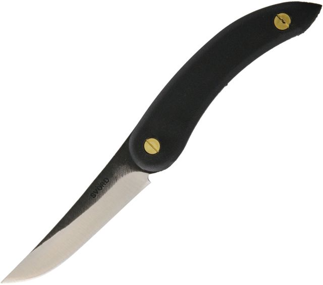 Svord Kiwi Puukko Black Fixed Blade Knife 4in Black Polypropylene Handle - Svord