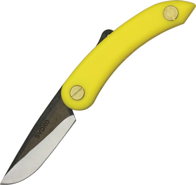 Svord Mini Peasant Yellow Fold Knife Swedish high carbon tool steel blade SV146 - Svord