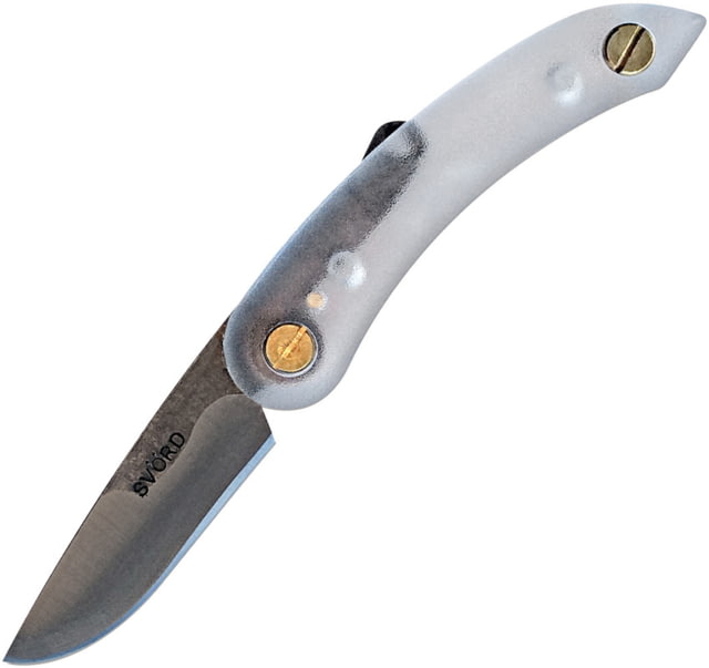 Svord Peasant Knife Crystal Polycarb 3" 15N20 steel blade Clear polycarbonate handle - Svord