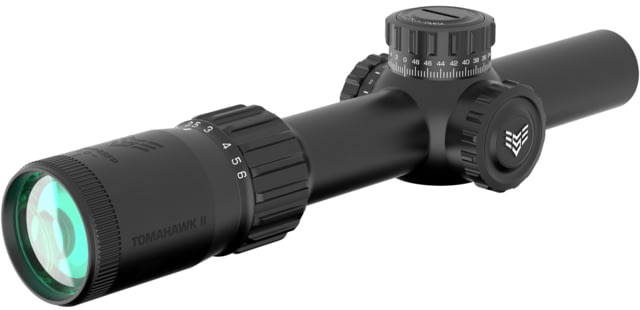 Swampfox Tomahawk II 1-4x24mm Rifle Scope 30mm Tube Second Focal Plane Red Fiber Optic Black - Swampfox