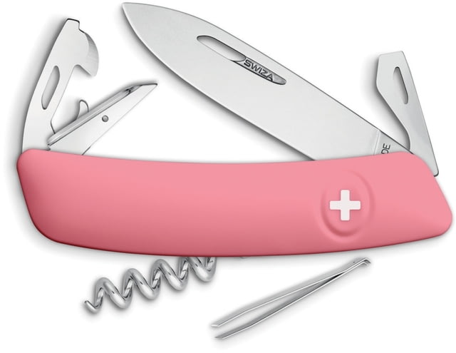 Swiza D03 Swiss Pocket Knife 3.75in Closed Pink Synthetic Handle