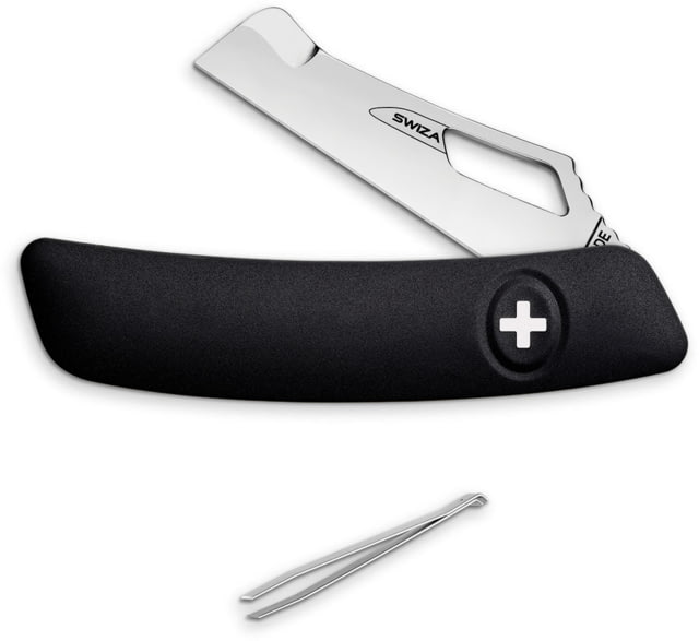 Swiza Garden Grafting Knife Black Satin finish stainless blade Black synthetic handle - Swiza