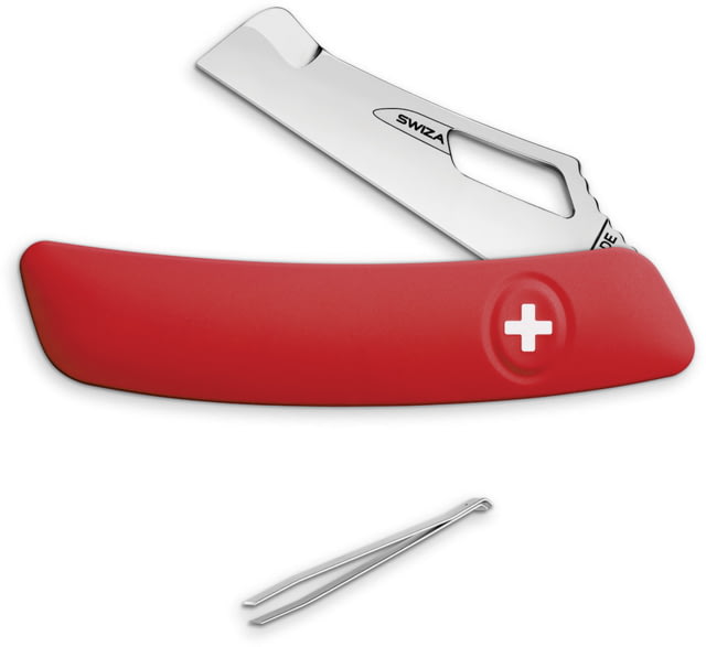 Swiza Garden Grafting Knife Red Satin finish stainless blade Red rubberized synthetic handle - Swiza