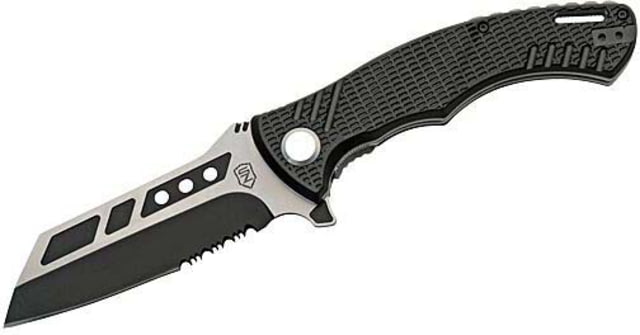 Sierra Zulu Nighthawk Folder Knife 4.5in 8CR13 Stainless Steel Black Powder Black Glass Fiber Handle - Sierra Zulu