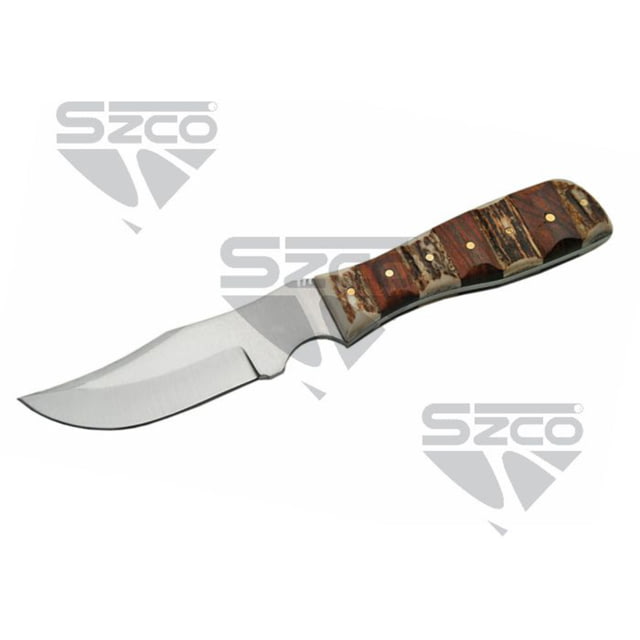 SZCO Stag and Wood Skinner Fixed Blade Knife 8 in 1006912