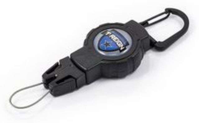 T-Reign Small Retractable Gear Tether Fishing Series 4oz w- 24in KEVLAR Cord Carabiner Blue Small - T-Reign