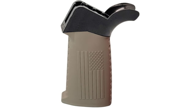 TAC Flag Pattern Over-Molded AR Pistol Grip Flared Top Dark Earth Tan - Tac