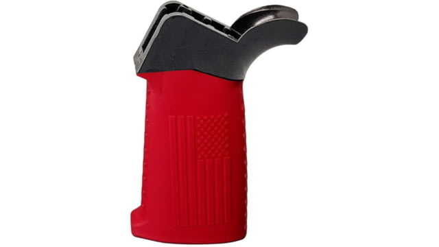 TAC Flag Pattern Over-Molded AR Pistol Grip Flared Top Red - Tac