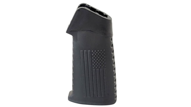 TAC Flag Pattern Over-Molded AR Pistol Grip Straight Top Black - Tac