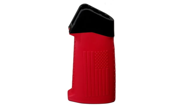 TAC Flag Pattern Over-Molded AR Pistol Grip Straight Top Red - Tac