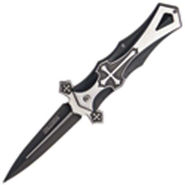 Tac Force Celtic Cross Linerlock Black Fold Knife Black Handle - Tac Force
