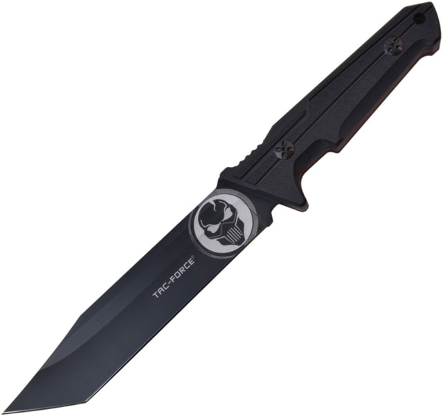 TAC Force Fixed Blade Knife 6.25" black finish 3Cr13 stainless tanto blade Black G10 handle - Tac Force